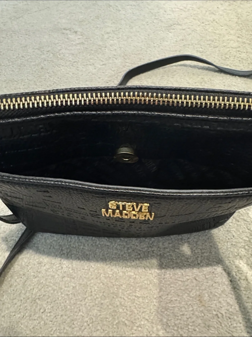 Steve Madden Black Embossed Crossbody Bag